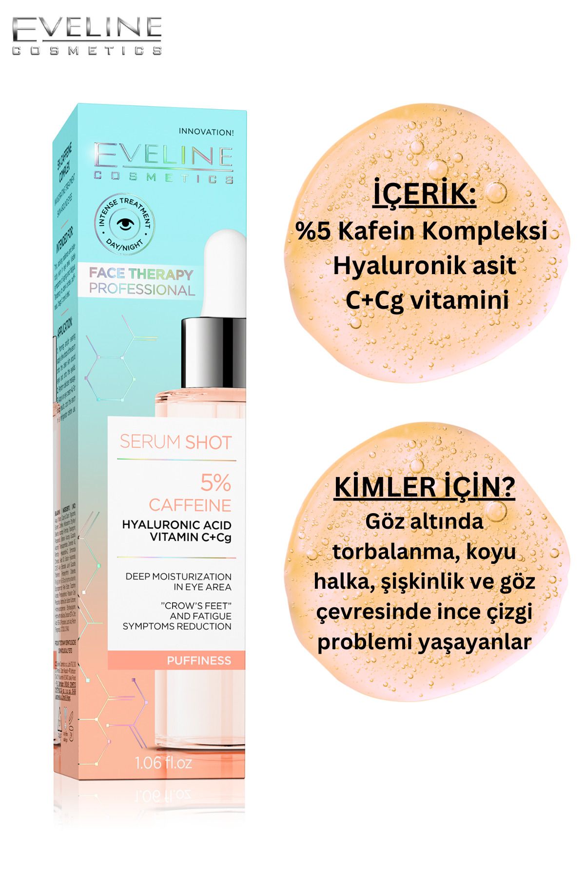 سرم کمپلکس 5% کافئین احیا کننده کانتور چشم 30 میلی لیتر Eveline Cosmetics