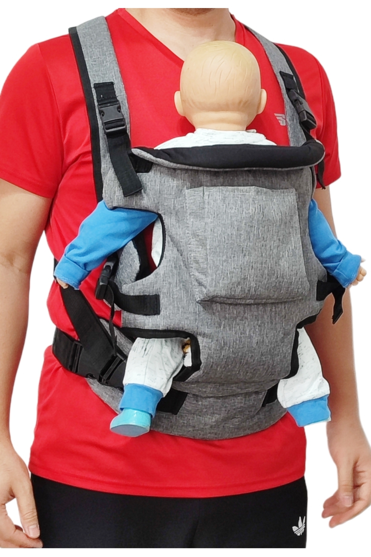 USF Çift Yönlü Bebek Taşıma Kangurusu Bel Destekli Ergonomik Bebek Taşıyıcı Kanguru Gri fotoğrafı 2 (önizleme)