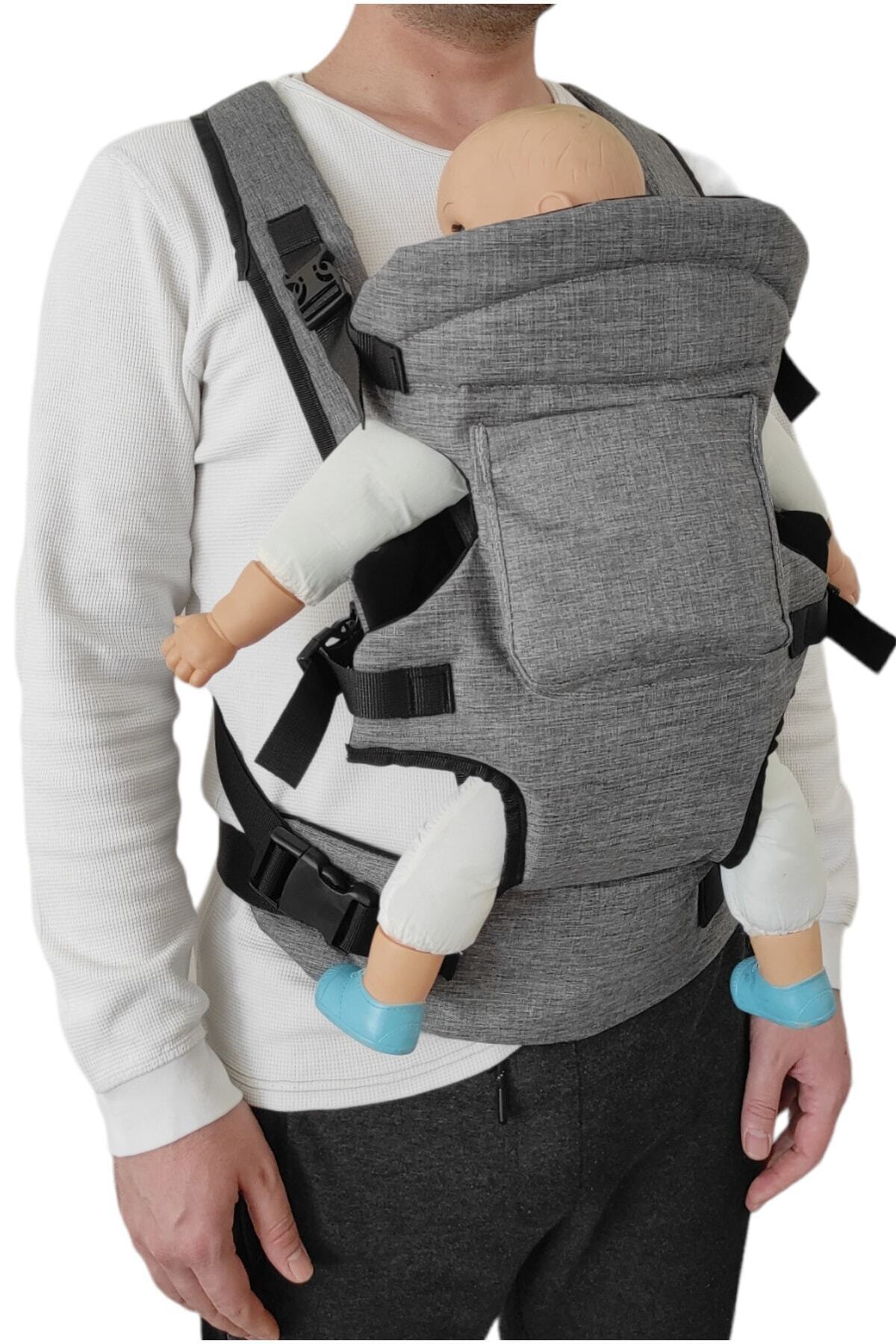 USF Çift Yönlü Bebek Taşıma Kangurusu Bel Destekli Ergonomik Bebek Taşıyıcı Kanguru Gri fotoğrafı 4 (önizleme)