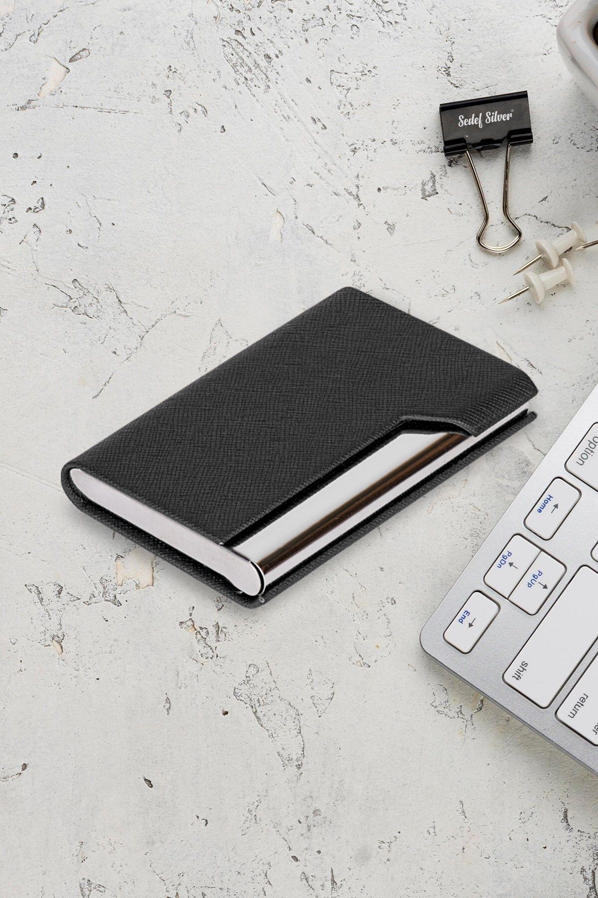 SEDEF SİLVER  Şıklığı ve Dayanıklılığı Buluşturan Suni Deri Cüzdan Metal Kartlık ve Kartvizitlik - Görsel 5