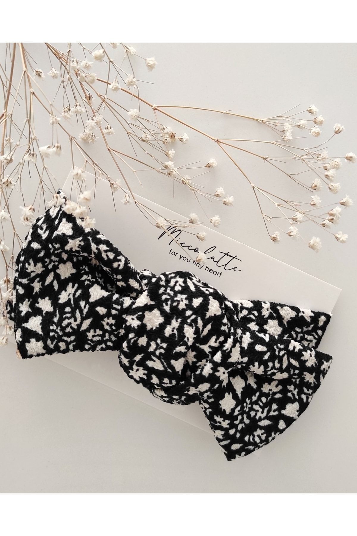 Bebek ve Çocuk Çiçekli Siyah Bandana 6