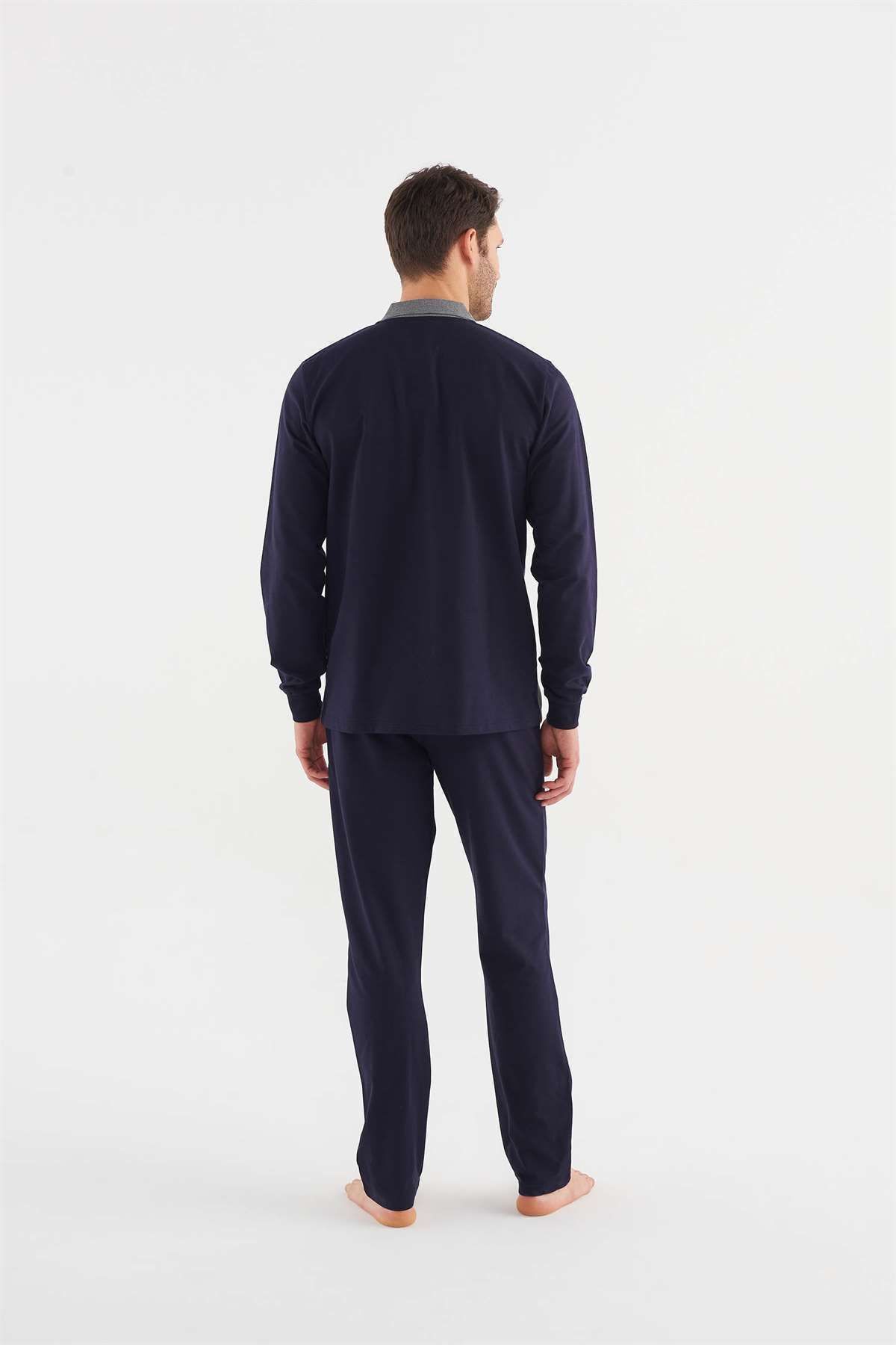 ست پیژامه آبی مردانه لباس خواب سرمه ای U.S. Polo Assn.