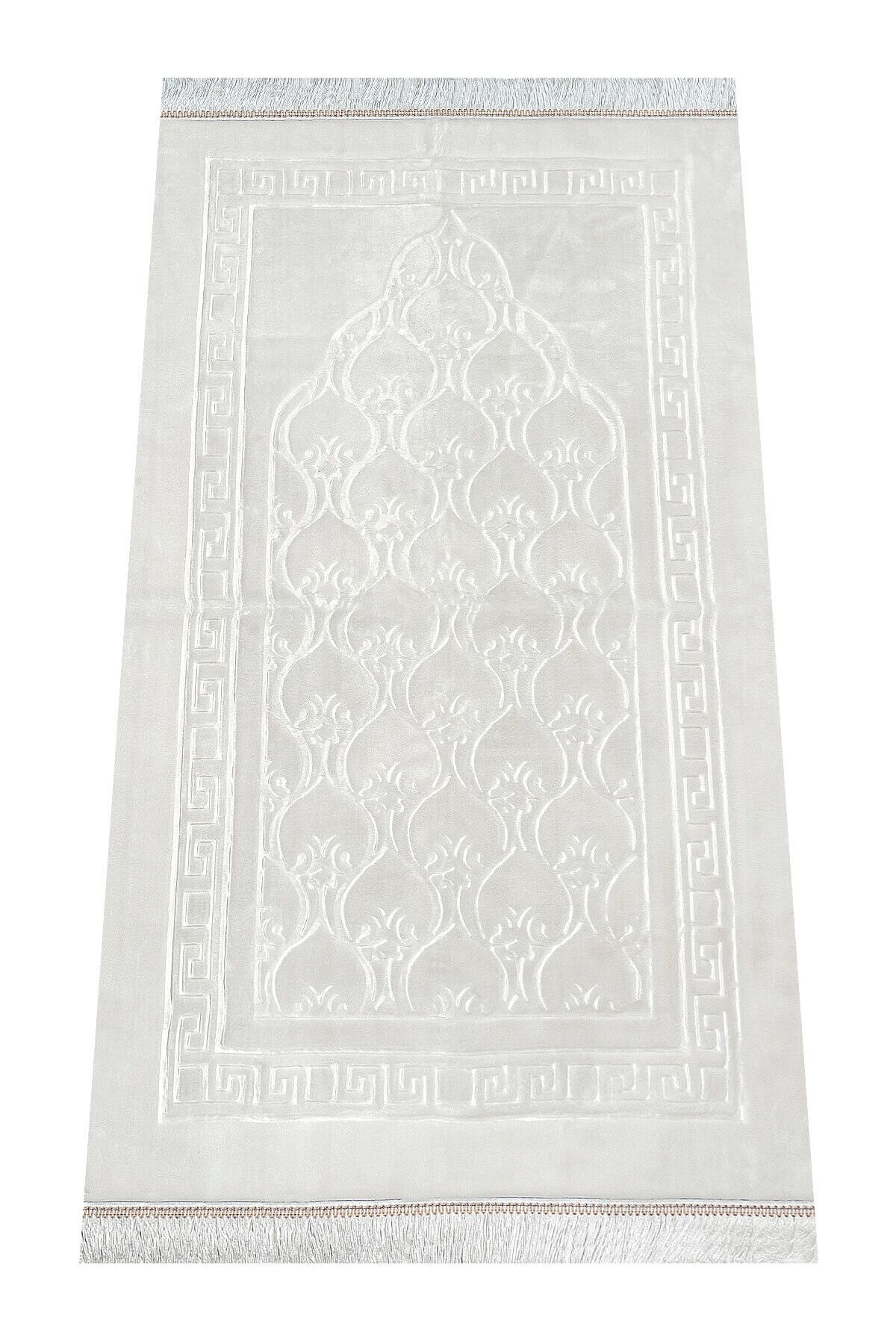 ihvanonline Plush Prayer Rug - Белый плюшевый молитвенный коврик