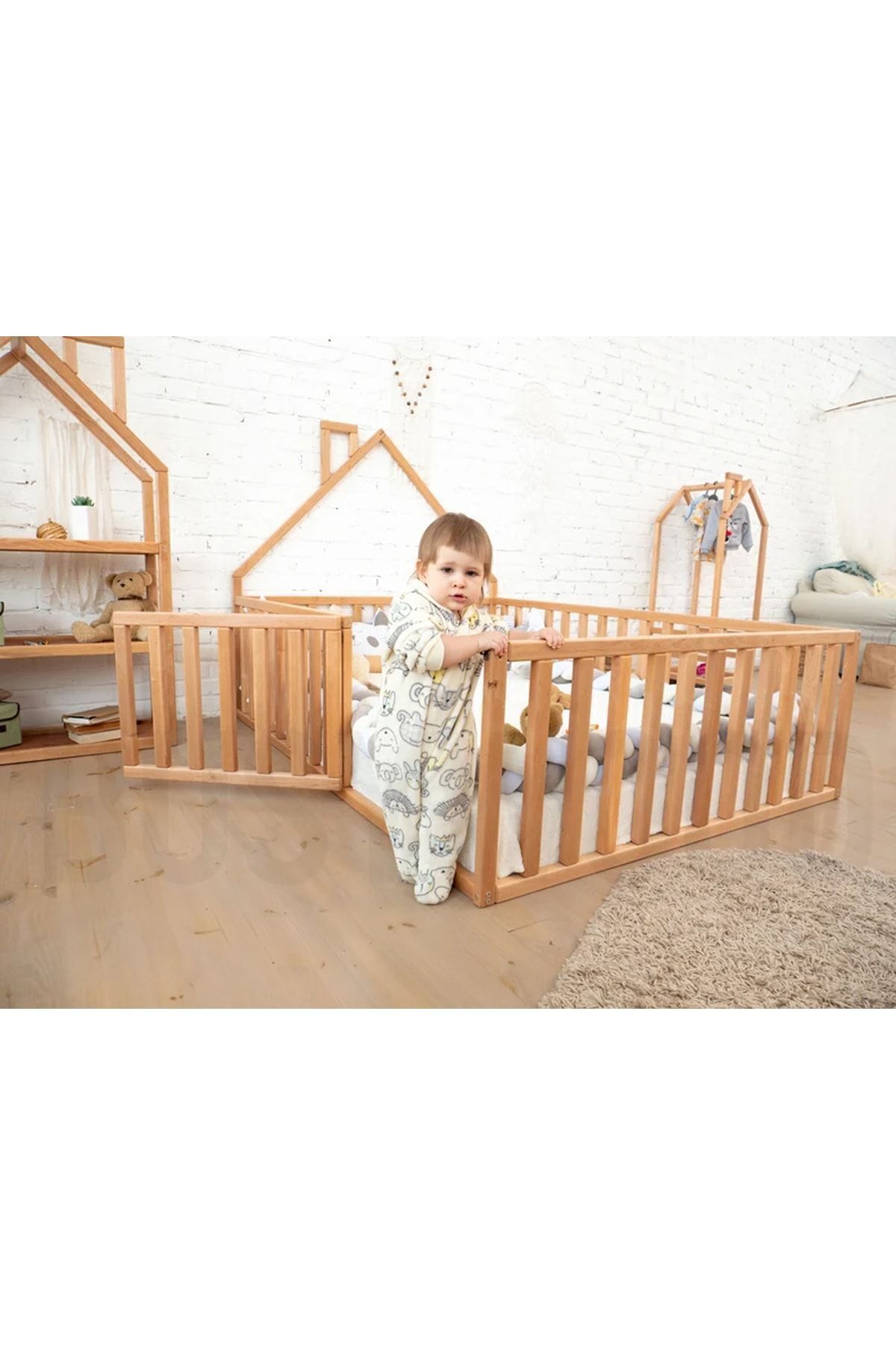 OPPİPO Ahşap Montessori Karyola - Masif Ahşap Karyola - Montessori Çocuk Ve Bebek Yatak Opmont-08 fotoğrafı 7 (önizleme)