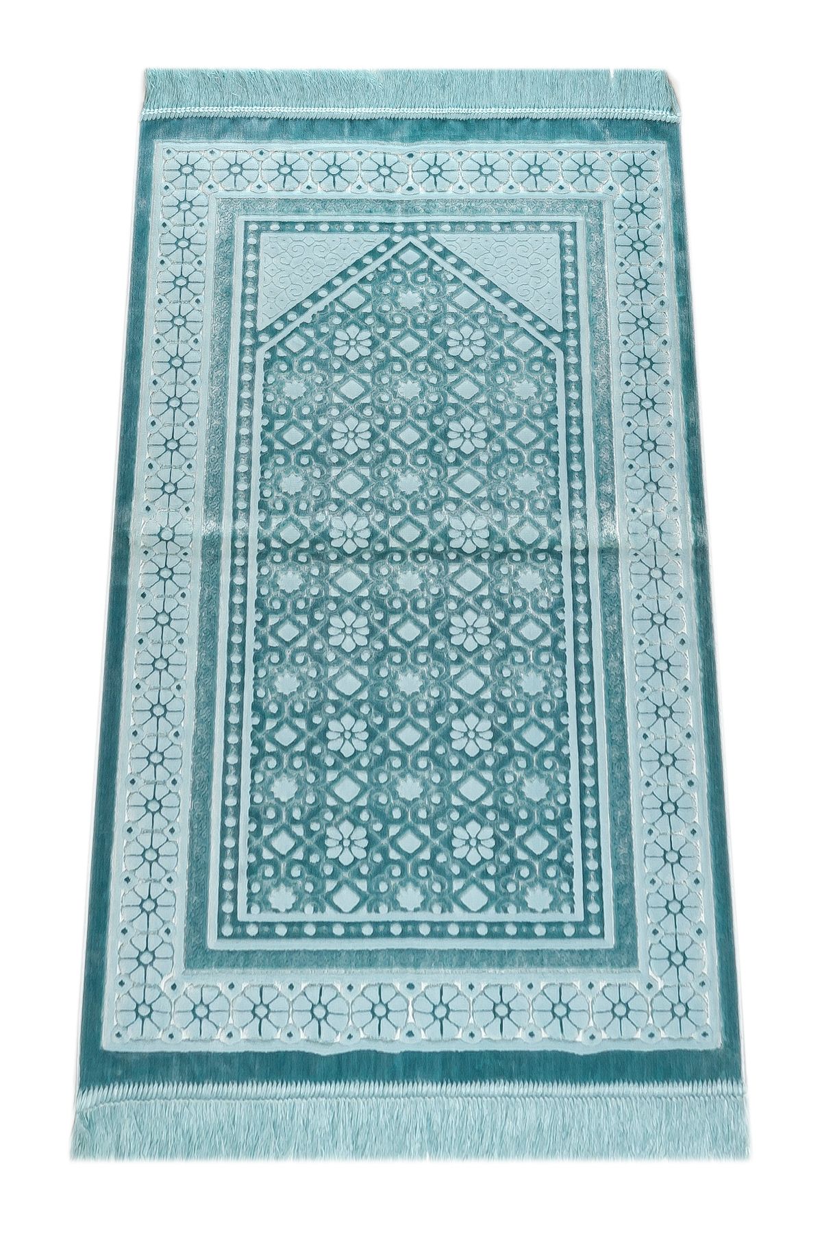 ihvanonline Velvet Prayer Mat Inci Velvet Pearl - Бирюзовый бархатный молитвенный коврик