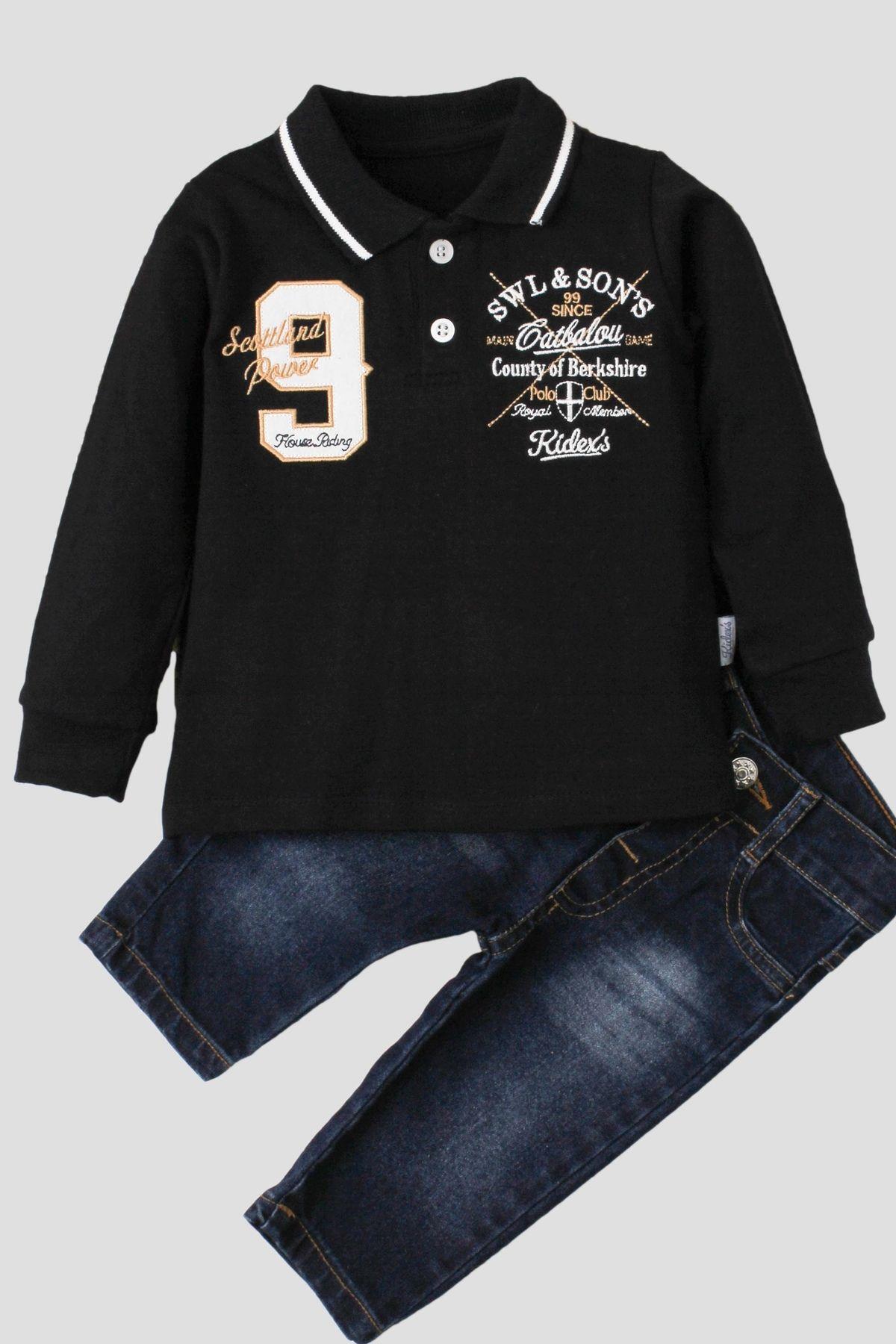 Kidex’s Baby Polo bebek takımı yumuşak kot pantolonlu %100 pamuklu fotoğrafı 2 (önizleme)