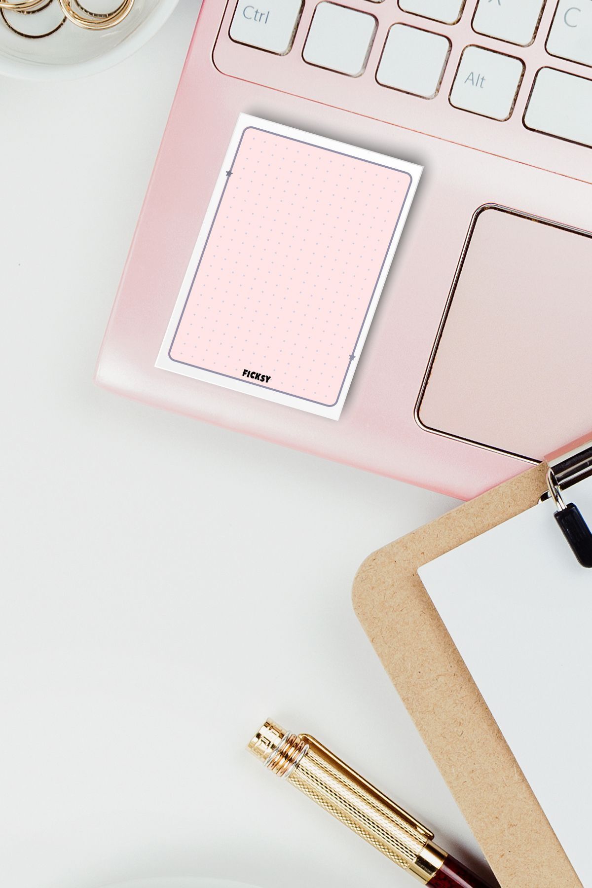 Ficksy-Light Pink Note Card - 50 Pieces - 7*10 cm - Work Card - Notepad - Note Paper - Memo Pad 3