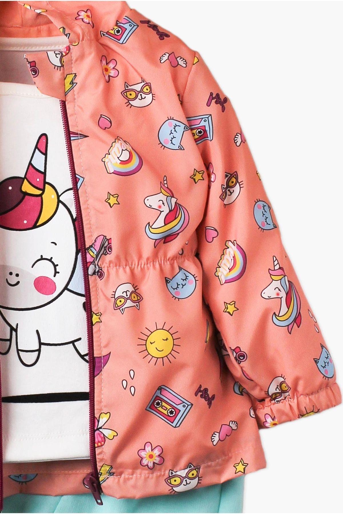 Kidex’s Baby Donet Desenli Kapüşonlu Tatlı Unicorn İçi Pamuklu yağmurluk Bebek Takımı fotoğrafı 3 (önizleme)