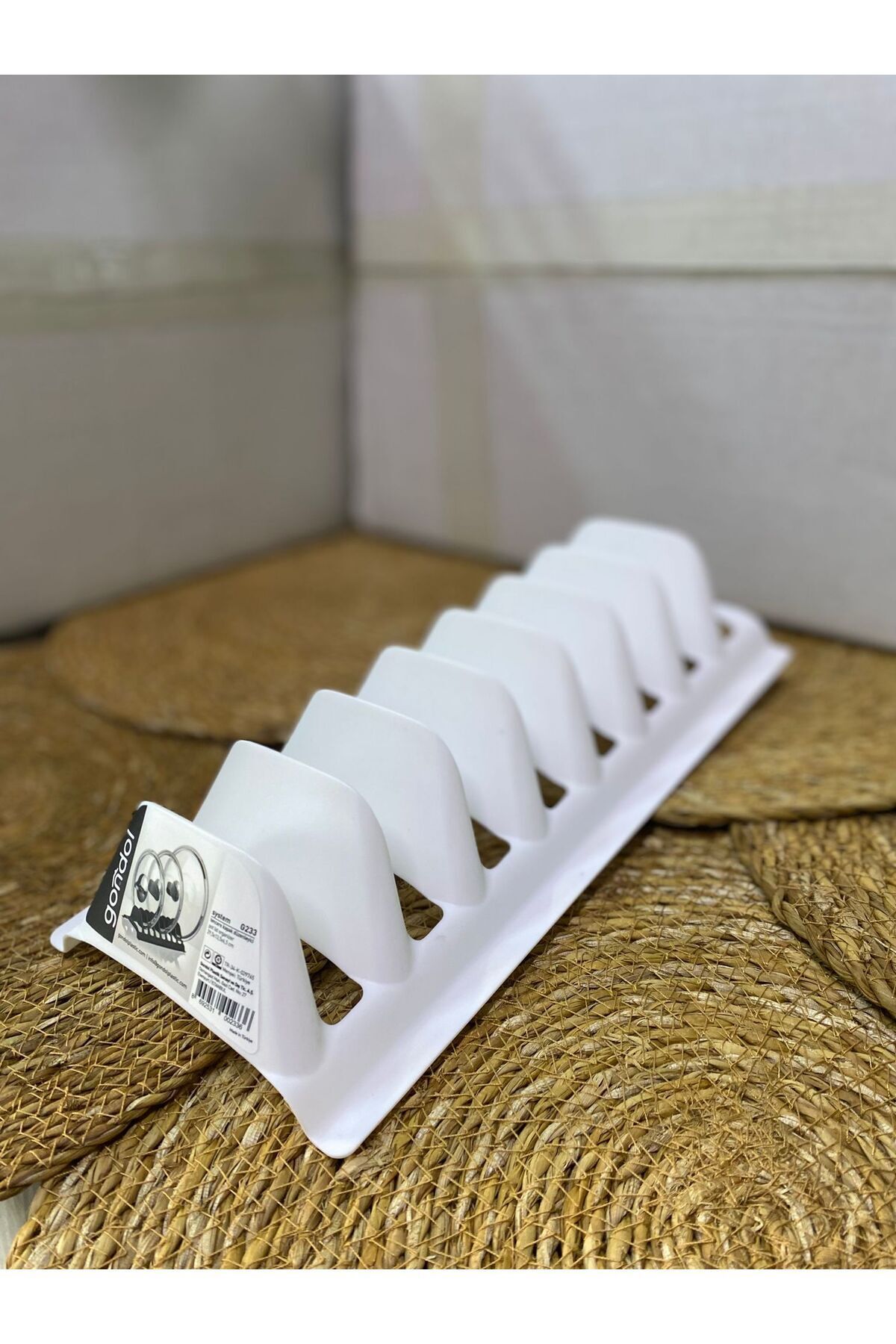 Gondol-Suport pentru vase din plastic cu 8 compartimente, organizator pentru capac pentru vase de gătit |   Farfurie flexibilă, elegantă, indestructibilă 2