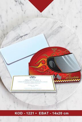 Cem Davetiye Sünnet Davetiyesi 1221 (100 Adet) Baskı Dahil