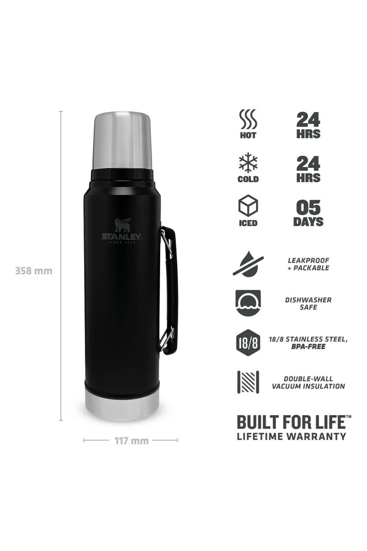 فلاسک  مشکی استنلیStanley | BYKTBCSTNLY347938 اورجینال - تصویر 3