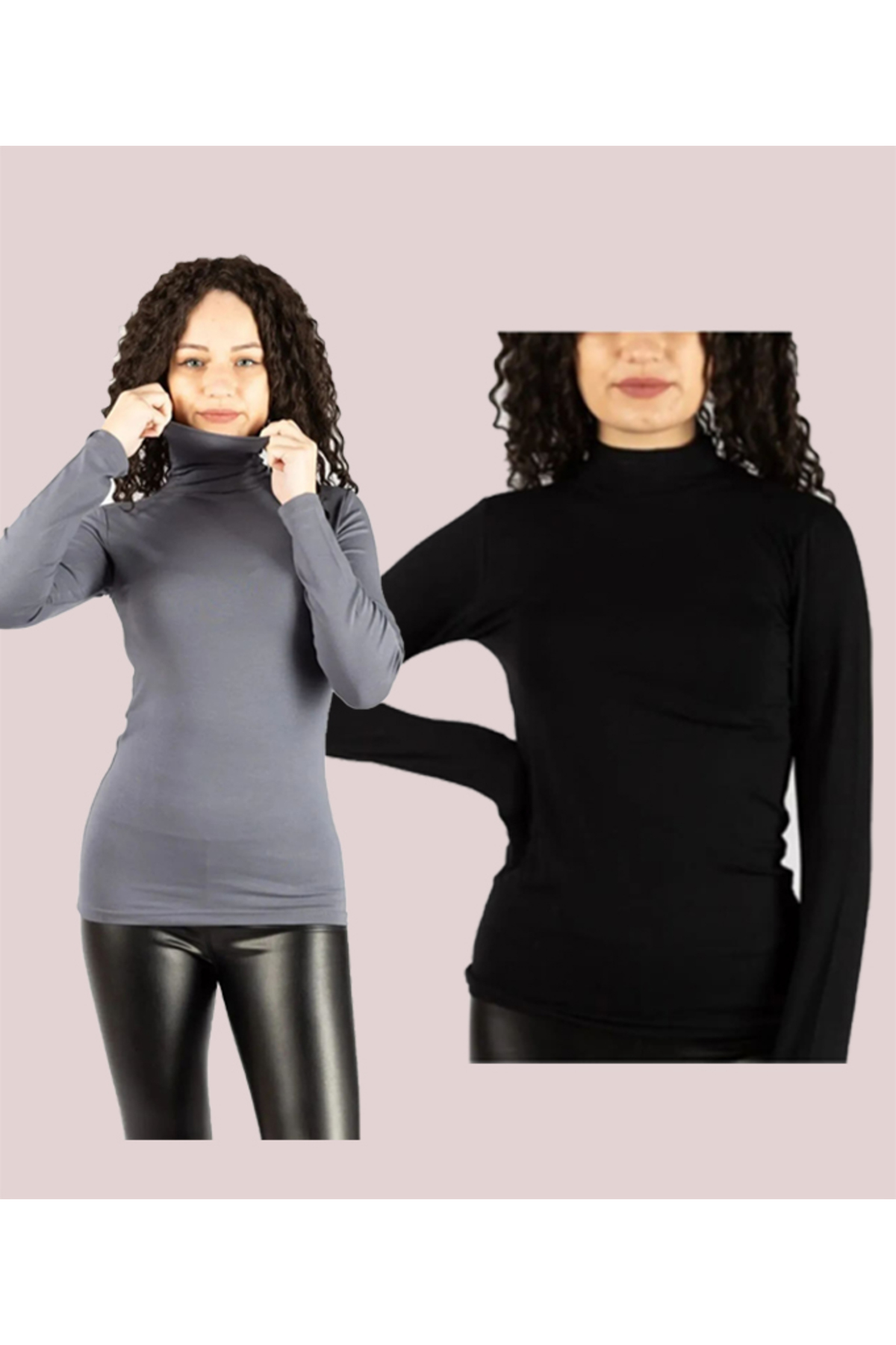 Women's Long Sleeve HALF Throat FISHERMAN Lycra Combed Cotton Waistband 2 Pieces Body (2 Pieces)