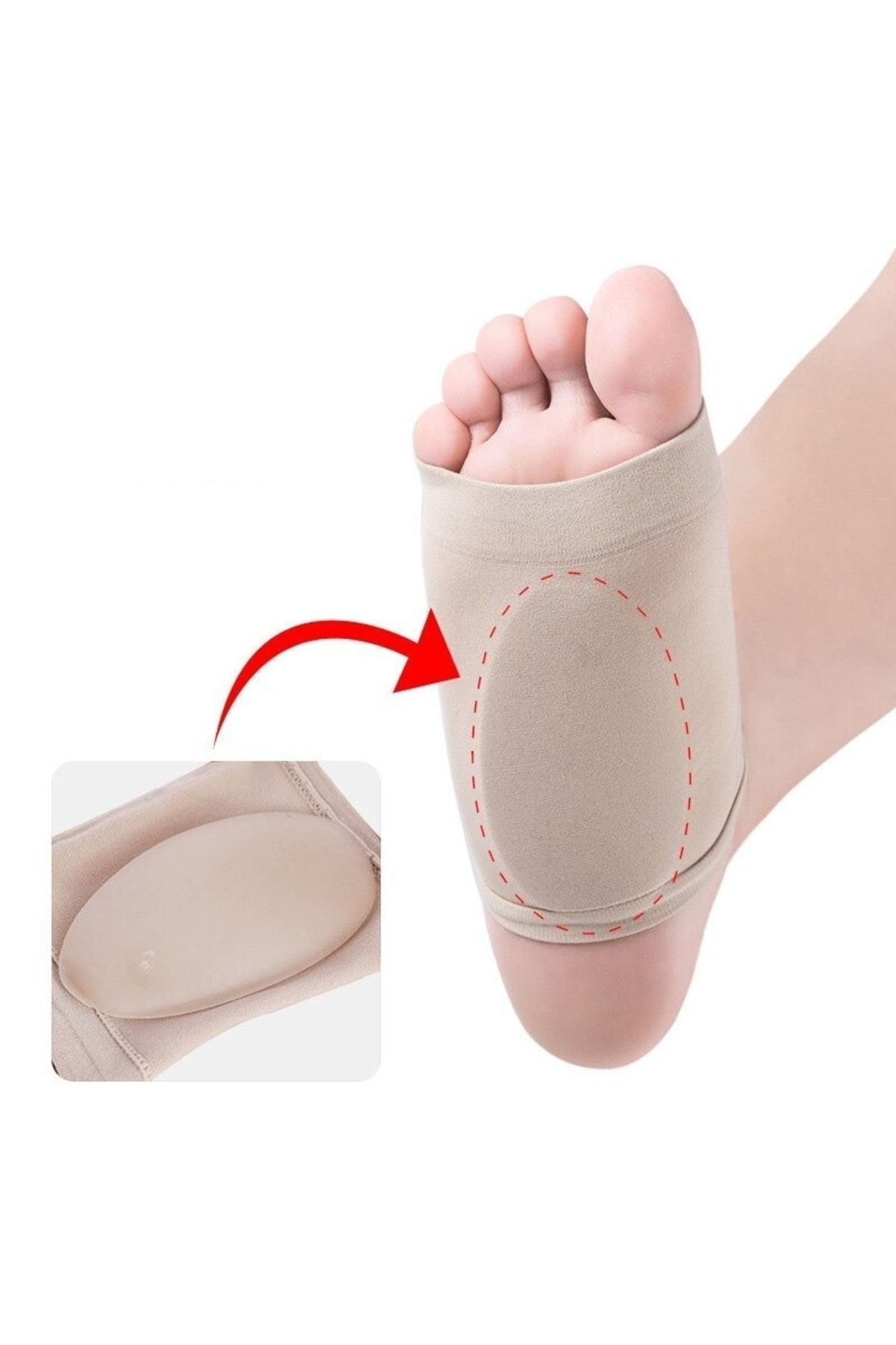 Taban Desteği Kumas Düz Tabanlık Önleyici Medikal Ortopedik Tabanlık Ayak Ark Destek Çorabı Içe Bas 5