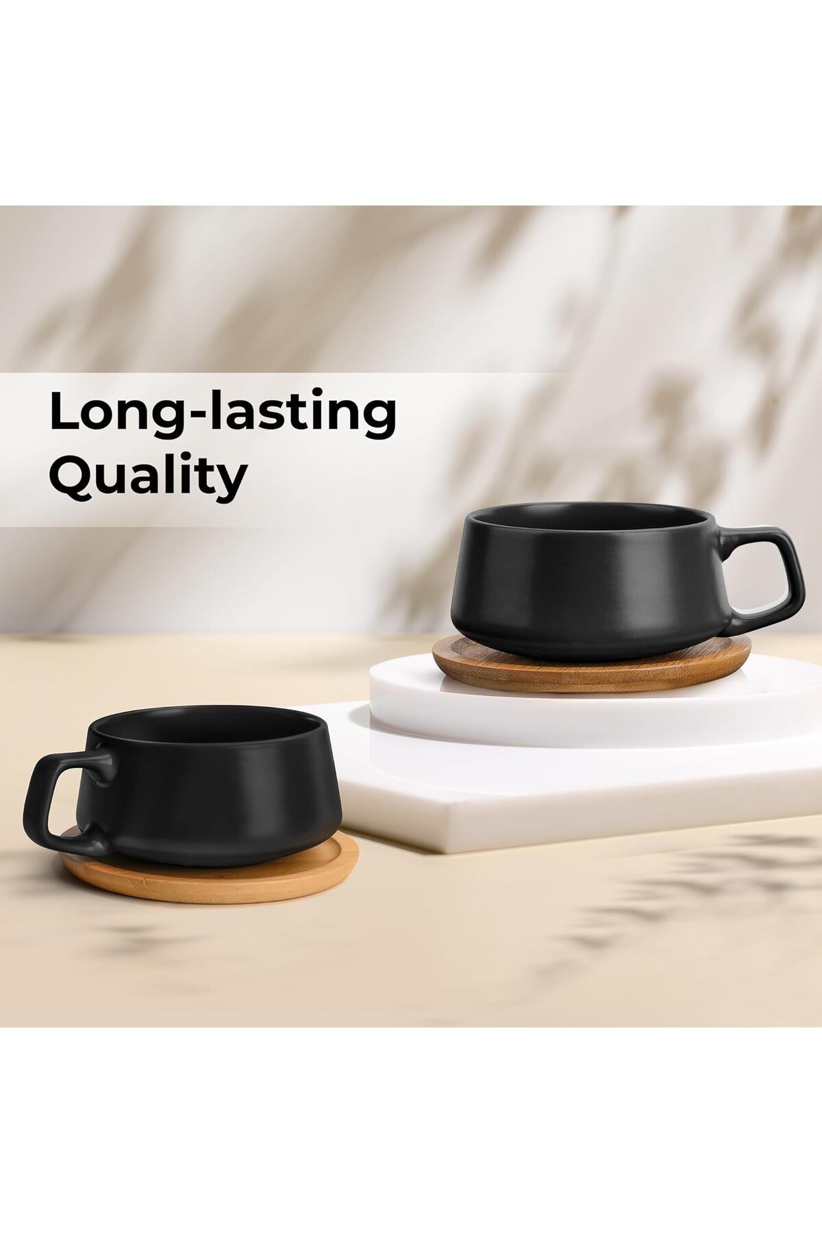 MIAMIO-Luxe Collection 320ml Coffee Mug and Saucer Set - 4 Piece Set 3