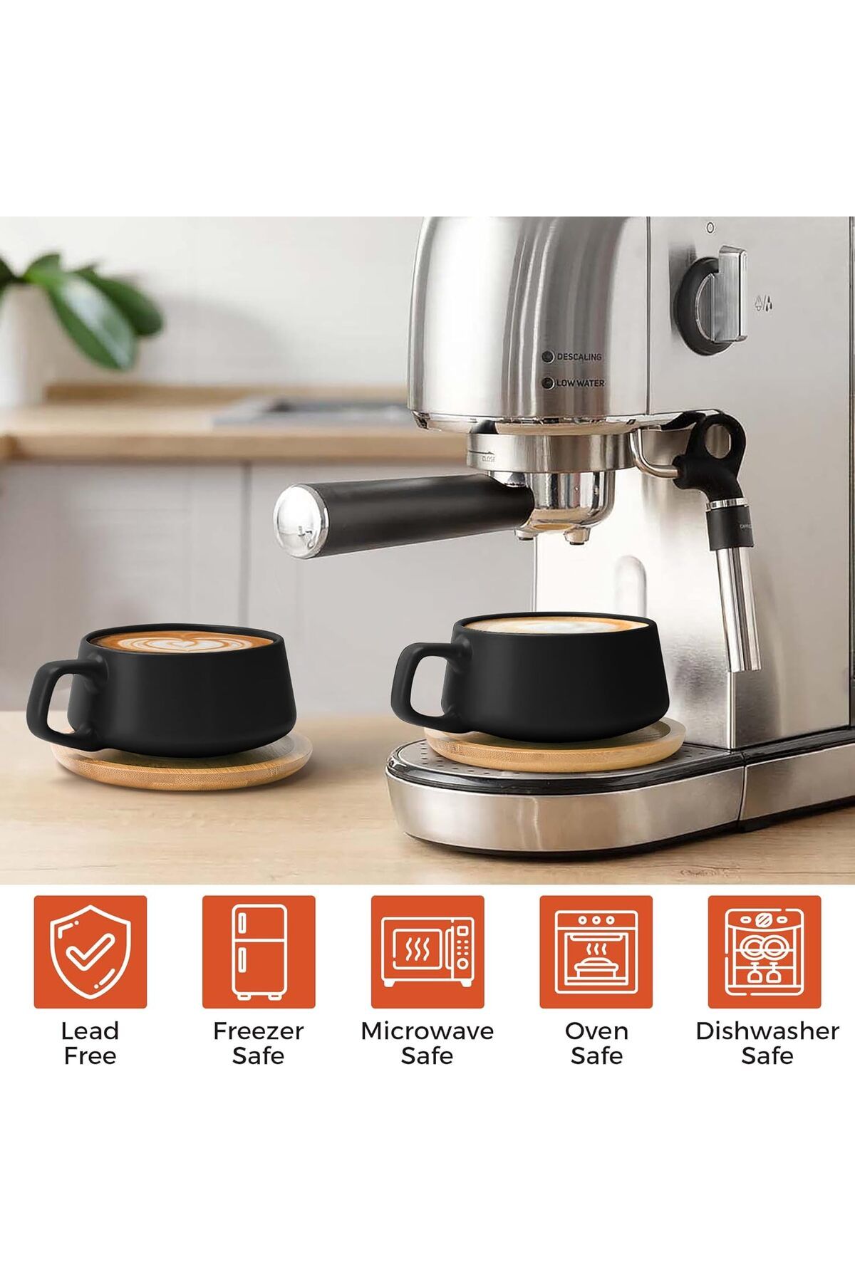 MIAMIO-Luxe Collection 320ml Coffee Mug and Saucer Set - 4 Piece Set 4