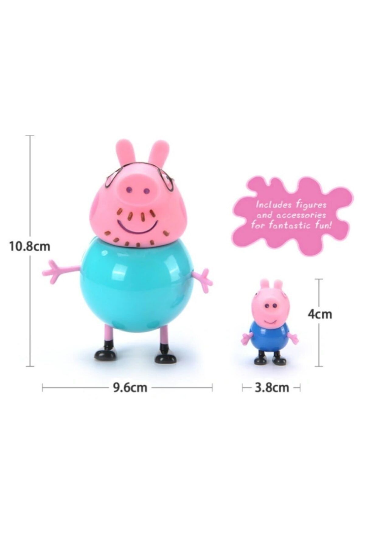 LRS STORE-Peppa Action Figure Set of 4 - Pig, Dad, George and Pepa Pig 3