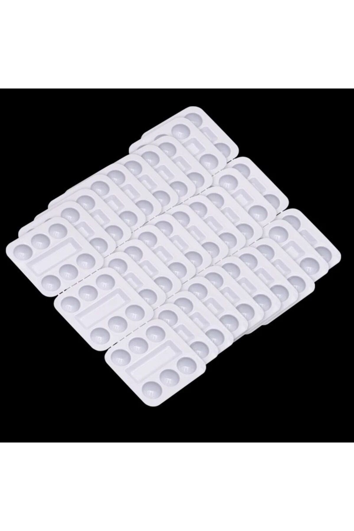 30 adet palet plaka karıştırma plakası Lab 6 yuvası tek kullanım plastik pigment karıştırma aracı — PALET1 — تصویر 4 از 6