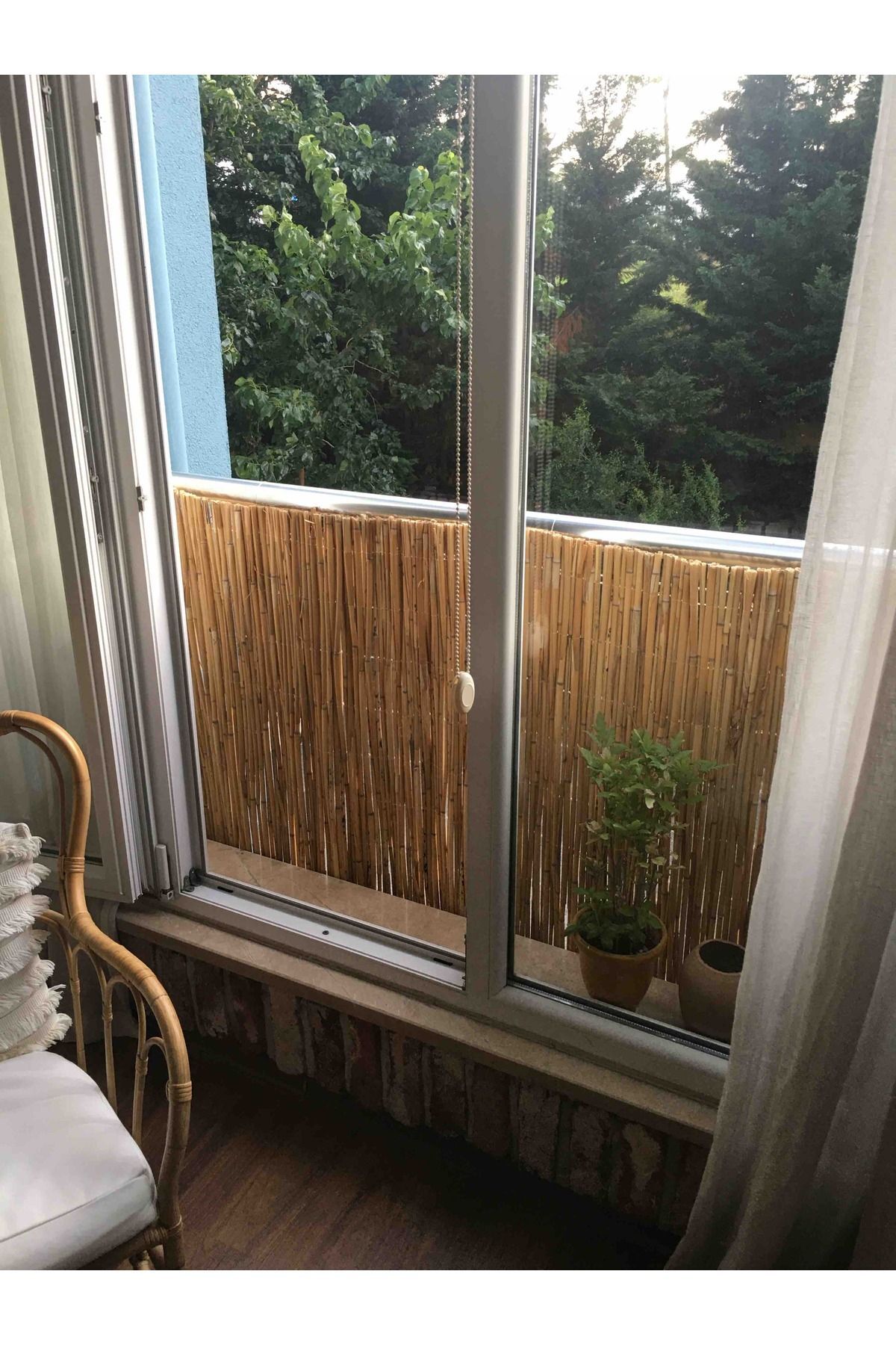 Kamış Hasır Çit Gölgelik Dekoratif Hasır Ürünü 1 Metre x 2 Metre 3