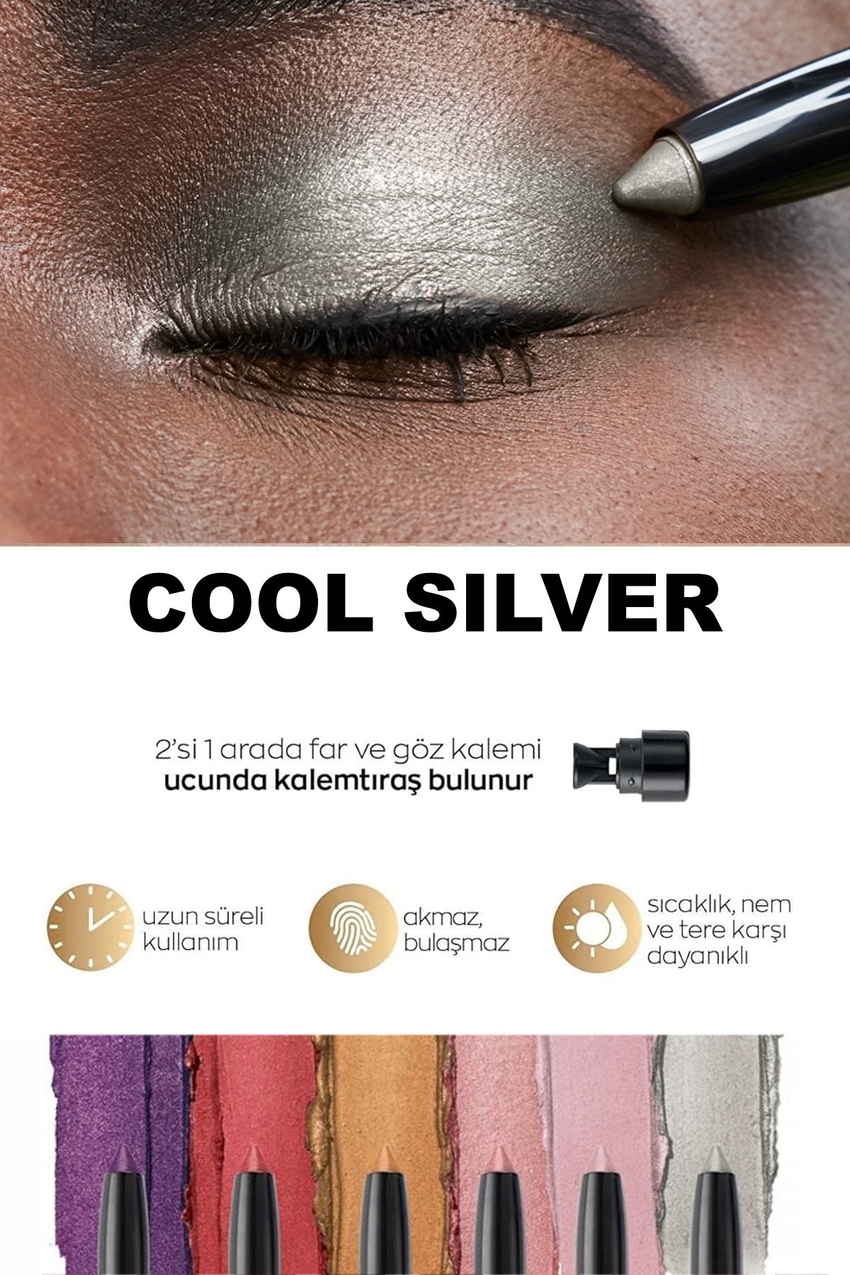 Power Stay Shadow Stick مداد چراغ جلو نقره ای سرد Avon