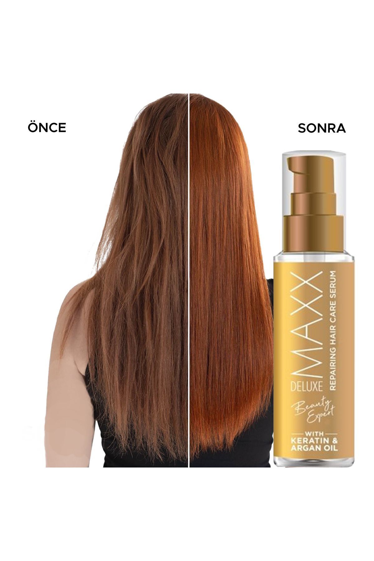 BEAUTY EXPERT Keratin & Argan Yağı Özlü Saç Bakım Serumu 100 ml — maxxkeratinserum — تصویر 3 از 4