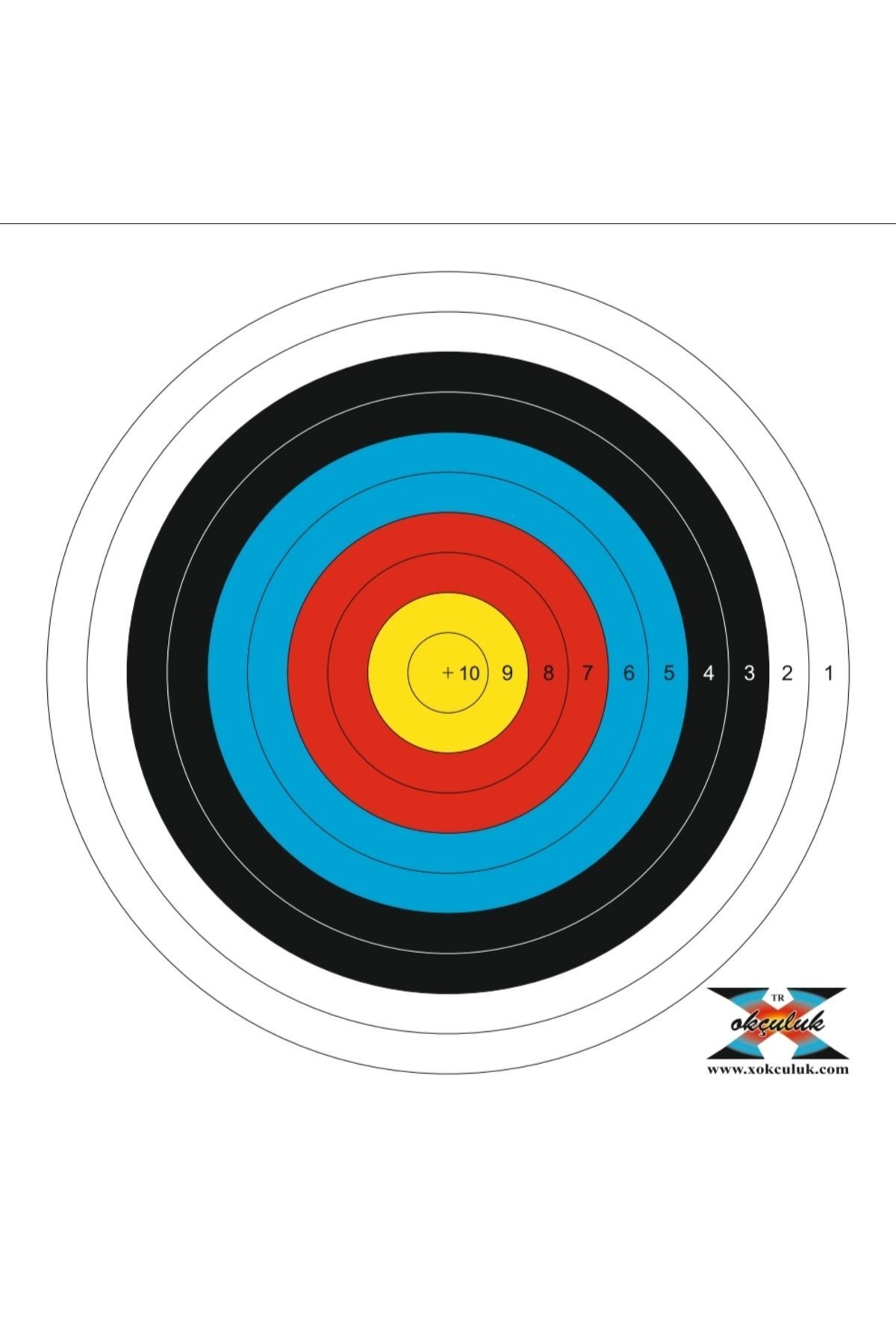 X OKÇULUK Hedef Kağıdı 40 Cm 10 Halka | 10 Adet