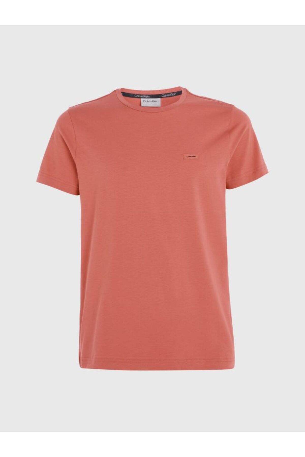 Calvin Klein-Brick Color Men's T-shirt - Logo Detailed 6