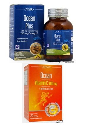 Ocean Plus Omega3 1200 Mg 50 Kapsül Ve Ocean C Vitamini 1000mg 30 Tablet Omega3+CVitamini