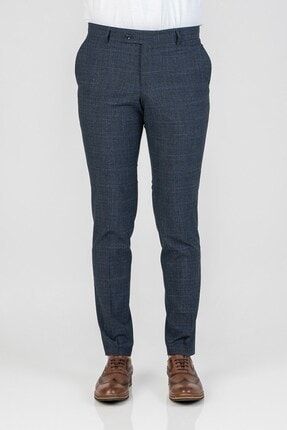 Erkek Albury Slim Fit Kumaş Pantolon Desenli Lacivert WPNT21141