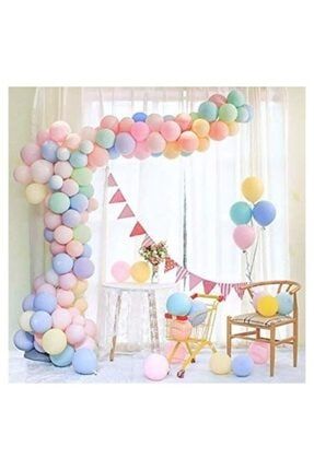 Güzel Balon 100 Makaron Pastel Balon 5 m Balon Zinciri Hediye HKN-179