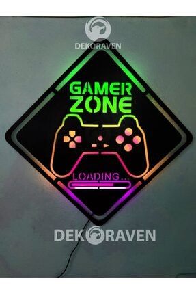 Gamer Zone Led Işıklı Ahşap Tablo GKMPRXY1