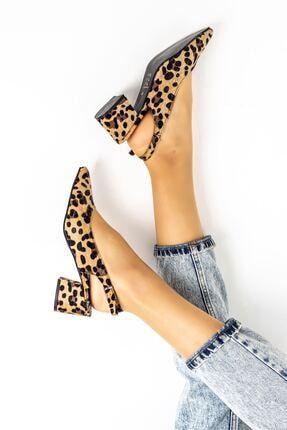 5 Cm Topuklu Bayan Topuklu Ayakkabı-leopar B689