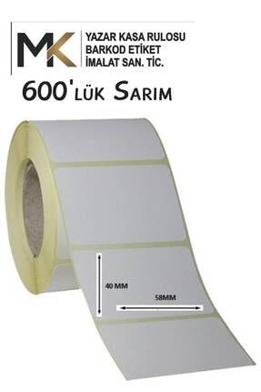 • 40x58 Terazi Etiketi / Barkod Etiketi / 600'lük Sarım / 600lü Sarım / 1 Adet MKRUL4058600
