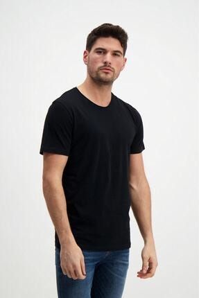 Siyah Erkek Yıkamalı Basic T-shirt AST1