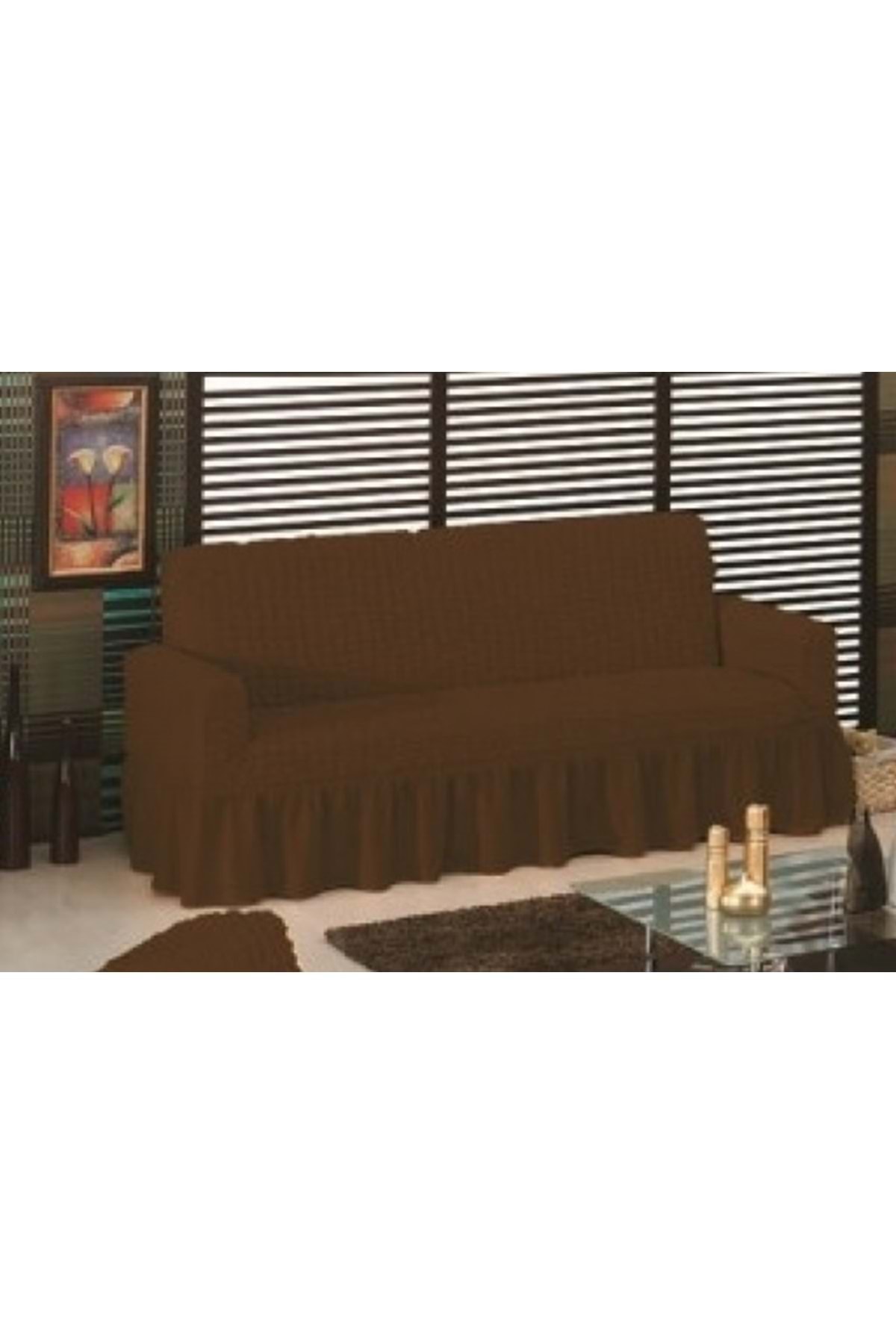1 Piece Burdock Seat Cover Maxi Sofa Bed Brown