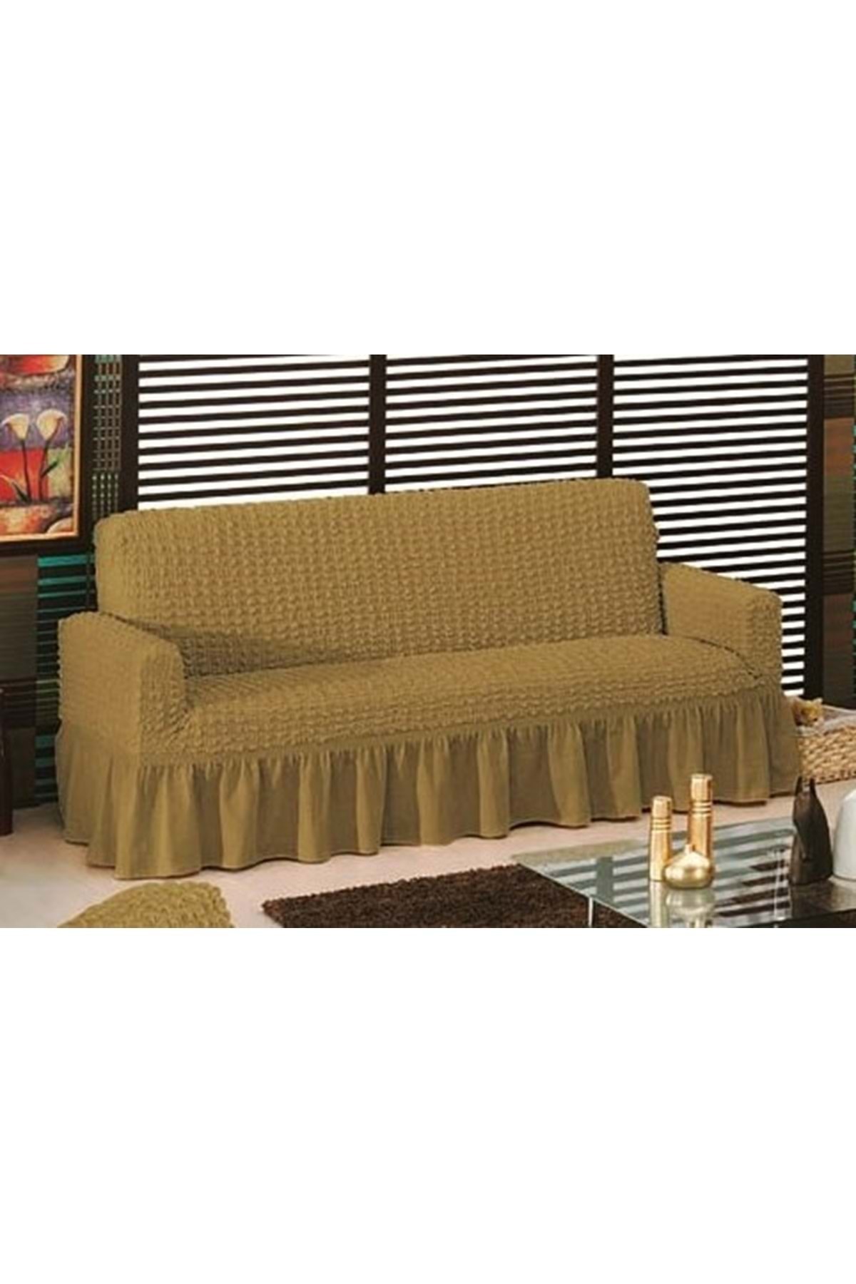1 Piece Burdock Seat Cover Maxi Sofa Bed Beige