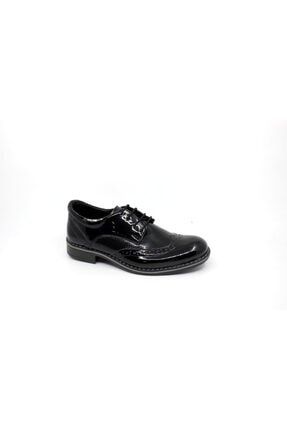 165 Erkek Çocuk Siyah Rugan Lastik Bağcıklı Ayakkabı 03090