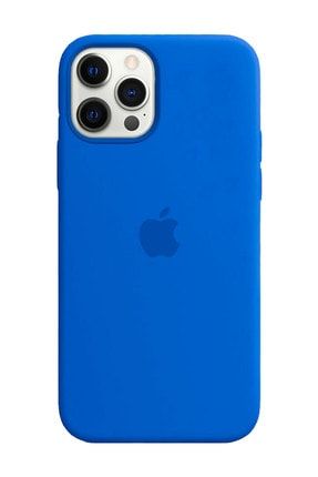 Iphone 12 Pro Max Apple Logolu Silikon Mavi Lansman Kılıf Royal Blue Miyosa-L12PM