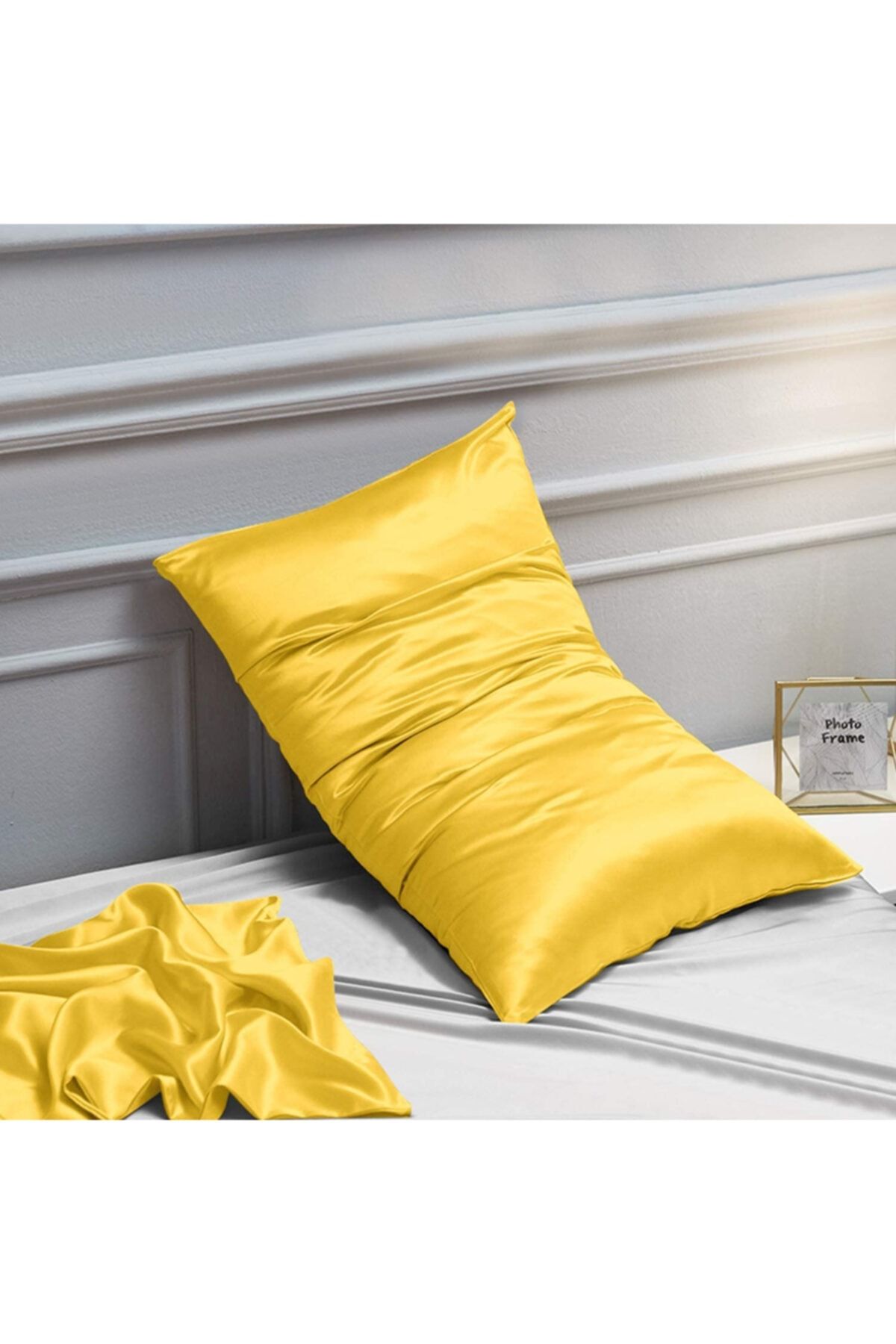 Tinybabyconcept 100 Silk Cotton Satin Yellow Color Pillow Case