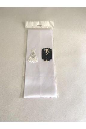 Beyaza Beyaz Takı Kurdele Şerit Kuşak Gelin Damat Düğün Kına Gecesi Malzemesi TAKIKURDELE