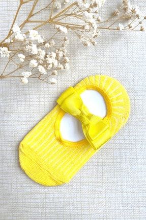 Kız Bebek Sarı Renkli Babet Çorap esrasstorebabetcorap01