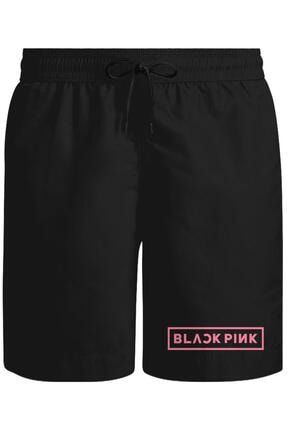 Unisex Siyah Black Pink Logo Şort SS-1151