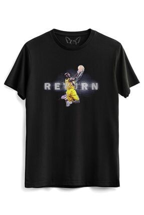 Kobe Bryant Resimli Dijital Baskılı Siyah Tshirt TYC00179532428