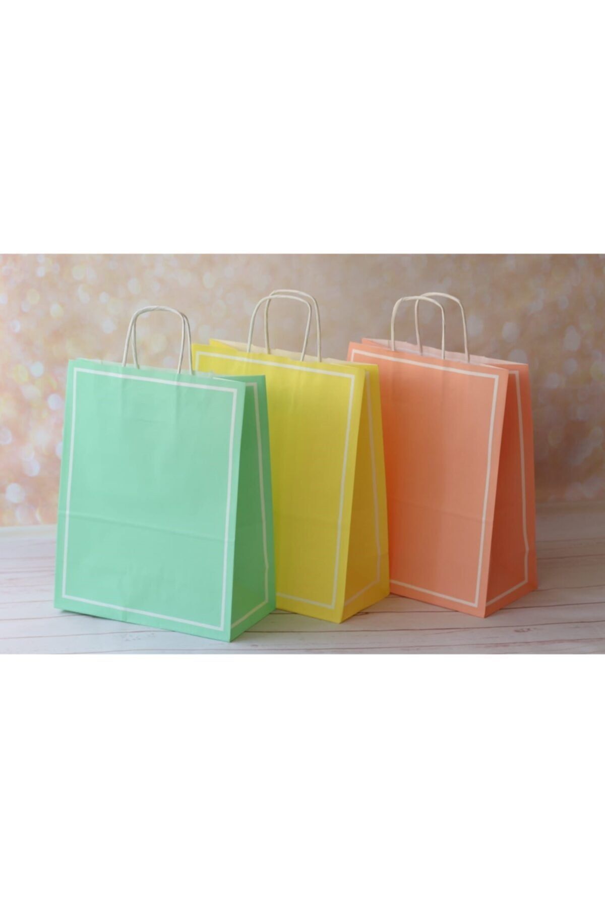 demontecraft Geantă De Hârtie Pelur, Set De 6 Pungi, Geantă De Hârtie Tys Macarons/pungă Cadou 25x12x31 - One Size