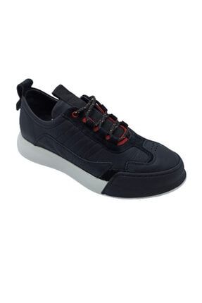 Siyah Deri Erkek Sneaker Ayakkabı PQSVW127