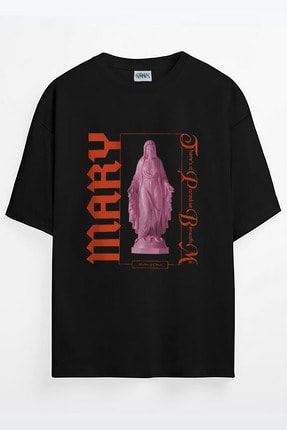 Meryem Ana Mother Of Christ Heykel Baskılı Unisex Oversize T-shirt chrıstmot