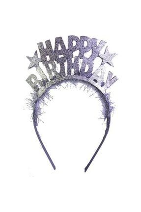 Gümüş Renk Happy Birthday Yazılı Eva Doğum Günü Parti Tacı tzcn1k18