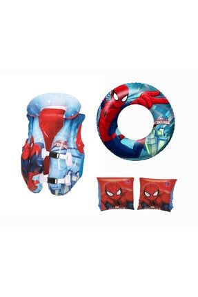 Es98001-3y Lisanslı Spiderman Havuz Deniz Yelek Simit Kolluk Seti 3’lü Set ES98001-3Y