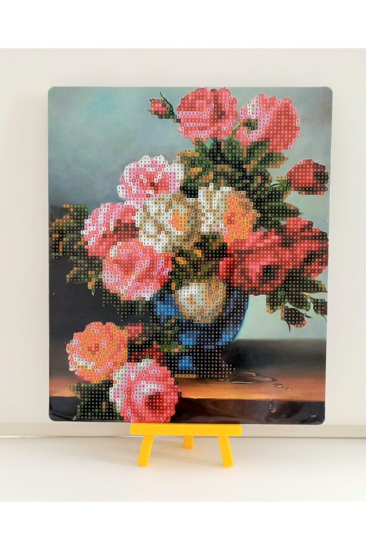 MENTAŞ Boncuklu Taşlı Mozaik Elmas Goblen Pano Tablo Resim Puzzle Dıamond Paıntıng 21x25- Gül Modeli