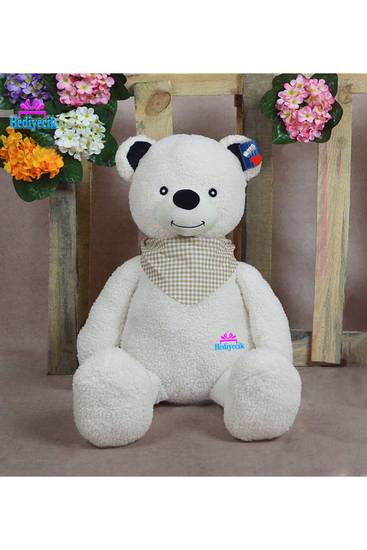 Cute Sleeping Friend Plush Teddy Bear with Scarf White 55 cm