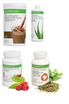 Set Çikolata Shake- Aloe Suyu- 50 Gr Ahududu Aromalı Çay- Thermo Complete herbalife4luset04